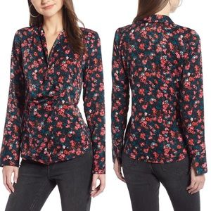 Something Navy Draped Front Top